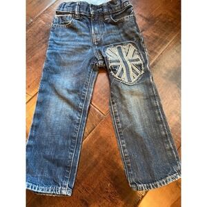 Baby Gap Union‎ Jack flag denim jeans Sz 2
